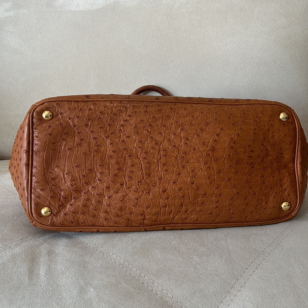 Prada Ostrich Cognac Tote Bag - Picture 5 of 14
